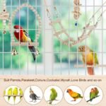 Bird Parrot Swing Toys, Chewing Standing Hanging Perch Hammock Climbing Ladder Bird Cage Toys for Budgerigar, Parakeet, Conure, Cockatiel, Mynah, Love Birds, Finches and Other Small to Medium Birds - Image 4
