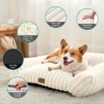 Cute Cat Couch, Fluffy Sofa Bed for Cats and Small Dogs, Premium Faux Rabbit Fur Cats beds for Indoor Cat, Ultra-Soft Supportive Pet Couch Furniture (Cream, S: 25.5''x17.5'') - Image 5