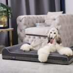 Laifug Orthopedic Memory Foam Extra Large Dog Bed with Pillow and Durable Water Proof Liner & Removable Washable Cover & Smart Design (Large (46"x28"x8"), Black and White Plaid) - Image 4