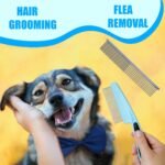 Dog Brush Grooming Kit 5PCS - Dog Brush for Shedding,Puppy Brush and Flea Comb for Dogs, Slicker Brush Comb and Dog Hair Brush Set Blue, Grooming at Home or Travel - Image 6