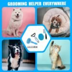 Dog Brush Grooming Kit 5PCS - Dog Brush for Shedding,Puppy Brush and Flea Comb for Dogs, Slicker Brush Comb and Dog Hair Brush Set Blue, Grooming at Home or Travel - Image 7