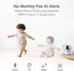 2.5K Security Camera Indoor, Non-Subscription AI Person/Pet/Cry Detection, 4MP Pet/Dog/Cat Camera w/Phone App, Pan Tilt 2.4GHz WiFi Cameras for Home Security, Full Duplex 2-Way Audio, IR Night Vision - Image 4