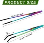 OLIISS Stainless Steel Reptile Feeding Tongs with Rubber Tip - 10.6" Straight & Curved Tweezers for Aquariums & Crafts - Feeder Tools for Bearded Dragons & Lizards - Terrarium Tank Supplies - 2 Pack - Image 3