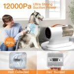 AIRROBO Dog Grooming Vacuum Kit,12000Pa Strong Pet Vacuum for Shedding,Grooming Hai,Quiet,PG100,2L Large Capacity - Image 3