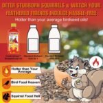 CreatureCops™ Spicy Squirrel Seed Sauce | All-Natural & Squirrel-Resistant Hot Pepper Bird Seed Oil | Flaming Hot Sauce - Seasons >60lb per 16oz Bottle - Image 4