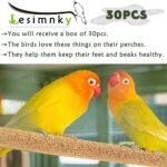 30PCS Birds Perch Covers, Sand Perch for Bird Cage Platform Accessories Bird Perch Covers Sandpaper Sand Perch Covers for Parakeets Canaries Finches & Small Birds, Yellow - Image 3