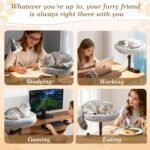 VERIFOST Cat Bed for Desk with Adjustable Height & 360 Rotation Elevated, Heavy-Duty Cat Desk Bed for Small Space, Soft & Comfortable Modern Unique Kitten Furniture, Indoor Cats Up to 60 lbs (Gray) - Image 10