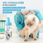 Mooncat Waterless Cat Shampoo for Longhair Cats | Licking Safe No-Rinse Dry Foam Bath for Detangling Matted Fur | Gentle Formula for Kittens & Sensitive Skin, pH Balanced - 5oz - Image 3