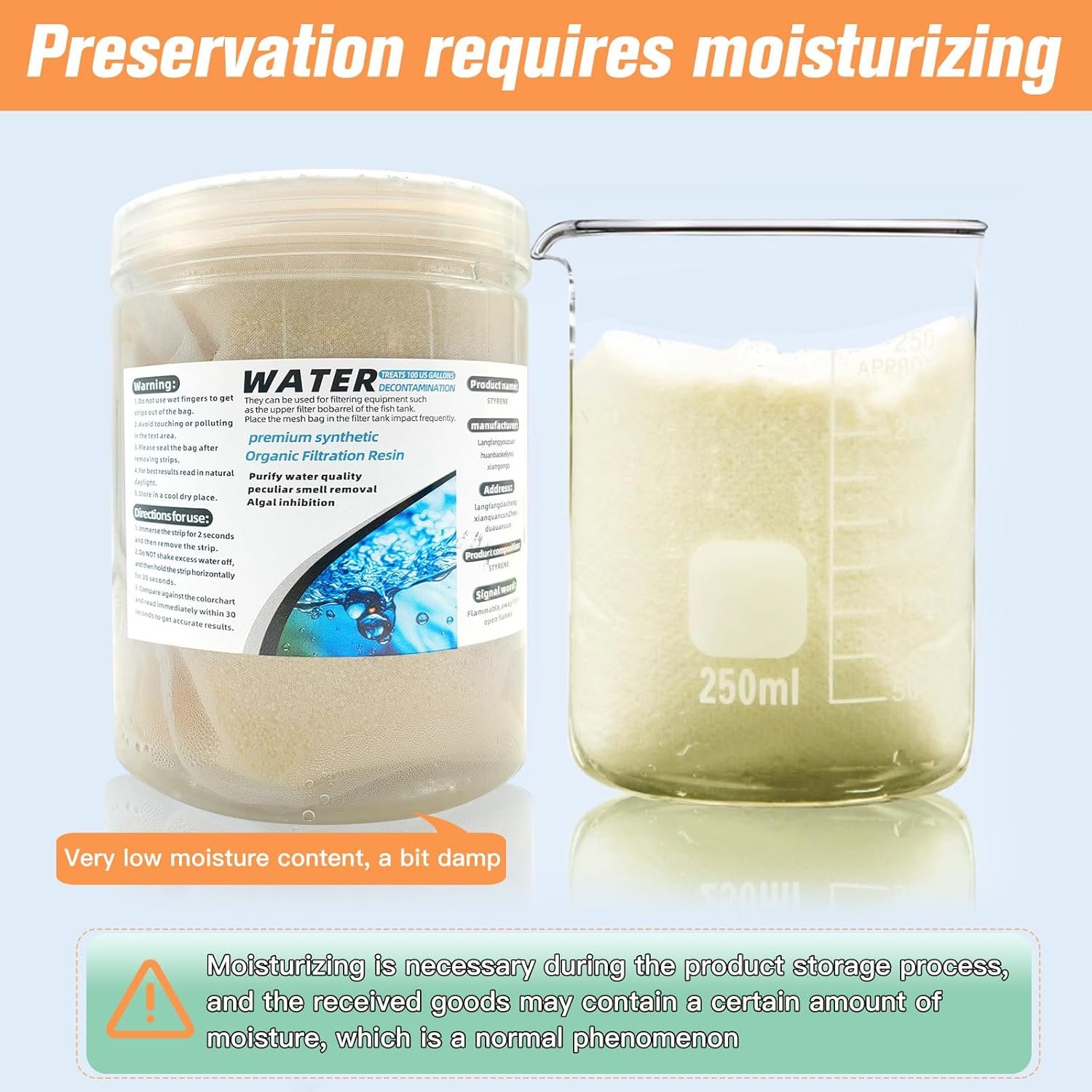 WDEFUN Aquarium Filter Media, 300 ml 2 Packs with Free Mesh Bag Organic Filtration Resin, Remove Driftwood Tannins Suitable for Freshwater and Saltwater Fish Tank - Image 3