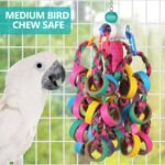 Bird Toys Conure Toys,Bird Parrot Foraging Shredder 24 Pcs Colorful Bagel Chewy Rings for Small Parrots Parakeets Conures Cockatiels Love Bird Cage Accessies (W) - Image 3