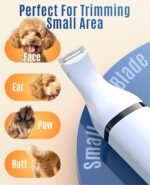 oneisall Dog Clippers with Double Blades,Cordless Small Pet Hair Grooming Trimmer,Low Noise for Trimming Dog's Hair Around Paws, Eyes, Ears, Face, Rump (White) - Image 4