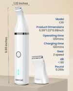 oneisall Dog Clippers with Double Blades,Cordless Small Pet Hair Grooming Trimmer,Low Noise for Trimming Dog's Hair Around Paws, Eyes, Ears, Face, Rump (White) - Image 6