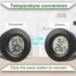 Reptile Thermometer and Humidity Gauge Digtal Terrarium Thermometer Circular Bearded Dragon Cage Accessories Reptile Temp and Humidity Gauge for Leopard Gecko Hermit Crab Gecko Lizard Etc 2pc - Image 4