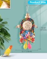 Bissap Conure Toys, 2PCS Bird Parrot Foraging Shredder Hanging Toys Sola Balls with Sand Hammer for Small Parrots Parakeets Conures Cockatiels Love Birds Cage Toy - Image 3