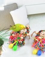 Bissap Conure Toys, 2PCS Bird Parrot Foraging Shredder Hanging Toys Sola Balls with Sand Hammer for Small Parrots Parakeets Conures Cockatiels Love Birds Cage Toy - Image 6