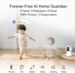 5G Security Camera Indoor, 3K Pet/Dog Camera with Speaker/Phone App, PTZ WiFi Baby Monitor Cameras for Home Security, 0-Glow Night Vision 2-Way Talk, AI Tracking Facial Recognition Time Lapse - Image 4