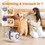 Dog Grooming Kit with Vacuum, 15000Pa Pet Hair Clipper and Shedding Brush, 50dB Low Noise, 2L Capacity, White - Image 3