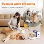 Dog Grooming Kit with Vacuum, 15000Pa Pet Hair Clipper and Shedding Brush, 50dB Low Noise, 2L Capacity, White - Image 5
