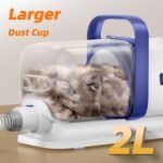 Dog Grooming Kit with Vacuum, 15000Pa Pet Hair Clipper and Shedding Brush, 50dB Low Noise, 2L Capacity, White - Image 6