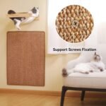 FUKUMARU Cat Scratcher Mat, 23.6 X 15.7 Inch Natural Sisal Cat Scratch Mats, Horizontal Cat Floor Scratching Pad Rug with Sticky Tapes, Protect Couch and Carpets - Image 5