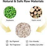 FUKUMARU Tofu Cat Litter, 12 LBS Clumping Cat Litter, Dust Free, Natural, Unscented, Flushable, Lightweight, Low Tracking, Mixed Apple Wood, 24/7 Odor Control, 6 lb x 2 Bags - Image 3