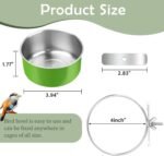 2 Pcs Stainless Steel Bird Bowls, Small Bird Food Dishes for Cage, Parrot Cage Feeder with Clamp Holder for Parakeet/Cockatiels/Conure/Budgies/Ferret/Small Animal - Image 3