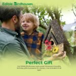 Edible Birdhouse - Birdseed Bird Feeder, Wooden Birds House Covered in Wild Bird Food, Squirrel Resistant Birds Feeders for Outside Hanging, Watching Gift for Garden Lovers, (TD) - Image 6
