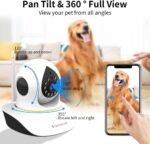 VSTARCAM Pet Camera with Laser, 3MP 2.4GHz WiFi Interactive Dog & Cat Laser Toy with Night Vision, Motion Detection Alerts, APP Remote Control Indoor Security Camera for Pet Monitoring - Image 4
