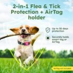 BugMD Paw Guardian Flea and Tick Prevention Pendant for Dogs with AirTag Holder | Plant-Powered Flea & Tick Control for Dog Collars Harnesses | Dog Tag with Air Tag Holder - Pink - Image 3