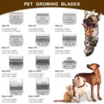 Size 10/7FC/5FC/4FC Detachable Pet Dog Grooming Clipper Ceramic Blades Set,Compatible with Andis,Oster A5,Wahl KM10 Series Clippers,Cut Length 1/16"(1.5mm) to 3/8"(9.5mm),4 Pack - Image 3