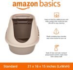 Amazon Basics No-Mess Hooded Cat Litter Box, Standard, Multicolor, 21 in x 16 in x 15 in - Image 3