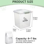 Brabtod Airtight Bird Seed Storage Container,6Lbs Dog Bird Food Container with Measuring Cup,Wild Bird Seed Box for Storing Sunflower Seed-Preventing Squirrels - Image 4