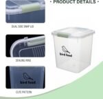 Brabtod Airtight Bird Seed Storage Container,6Lbs Dog Bird Food Container with Measuring Cup,Wild Bird Seed Box for Storing Sunflower Seed-Preventing Squirrels - Image 5