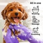 Dog Shampoo Gloves for Bathing – Silicone Dog Washing Gloves with Bristles – Pet Hair Removal Glove for Dogs & Cats – Puppy Essentials – Dog Grooming Supplies & Accessories – Shampoo Brush for Pets - Image 3