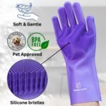 Dog Shampoo Gloves for Bathing – Silicone Dog Washing Gloves with Bristles – Pet Hair Removal Glove for Dogs & Cats – Puppy Essentials – Dog Grooming Supplies & Accessories – Shampoo Brush for Pets - Image 4