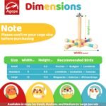 Agape Bird Toy, Parrot 360° Interactive Rotating Perch, Bird Cage Accessories for Small and Medium Parrots to Expend Energy, Wooden Stand for Parakeets Cockatiels Lovebirds Conures Finches Budgies - Image 4