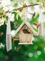 6 Pcs Finch Sock Feeder for Outdoor - Durable Thistle Seed Feeder Sacks with Food Grade Funnels, Bird Food Supply Tools for Garden Yard Wild Finch Feeding (3.9" x 15.7", White) - Image 3