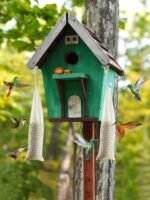 6 Pcs Finch Sock Feeder for Outdoor - Durable Thistle Seed Feeder Sacks with Food Grade Funnels, Bird Food Supply Tools for Garden Yard Wild Finch Feeding (3.9" x 15.7", White) - Image 7