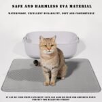 HCY&WLD Cat Litter Mat, 45x26/35x24/30x22/24x18 Inch Double Layer Cat Litter Box Mat, EVA Non-Slip, Waterproof Urine Proof Cat Litter Catcher Mat, Easy Clean Scatter Control (24x18 Inch, Black) - Image 4