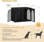Hzuaneri 31.5'' Wooden Dog Crate Furniture, Indoor Dog Kennel Dogs Cage for Small/Medium Dogs, Heavy Duty Dog Crates Decorative Pet House End Side Table TV Stand, Black DFC85104B - Image 3