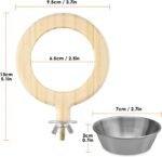 KATUMO Conure Perch Bird Wood Perch Stand Toy Parrot Cage Toy Bird Food Cup for Parakeet Lovebird Finch Conure Budgie Small Birds - Image 3