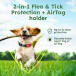 BugMD Paw Guardian Flea and Tick Prevention Pendant for Dogs with AirTag Holder | Plant-Powered Flea & Tick Control for Dog Collars Harnesses | Dog Tag with Air Tag Holder - Red - Image 3