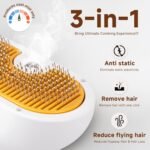 Pet Steam Brush for Dog & Cat – 3-in-1 Spray Hair Removal Comb for Shedding & Grooming, Softens Fur & Reduces Static – Water Brush for Long & Short Coats, Bath-Hating Pets, Includes Waterless Shampoo - Image 3