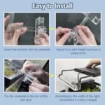 driamor Aquarium Light Riser Adjustable, Clear Acrylic Fish Tank LED Light Stand Aquarium Lamp Holder Bracket Kit 2pcs Transparent Support for Width 2.5-4.4 Inches Light with Extendable Bracket - Image 5