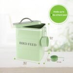Brabtod Bird Seed Storage Container Airtight,5~6LB Metal Bird Food Container with Scoop,Wild Bird Seed Tin for Storing Sunflower Seed-Ideal for Outdoor or Indoor-Squirrel proof -Green - Image 4