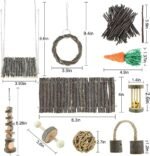 YIXUND Hamster Toys Rat Toys Chinchilla Toys Hamster Chew Toys Cage Accessories Apple Wood Sticks Ladder Bell Roller for Gerbil Guinea Pigs and Other Small Animal - Image 4