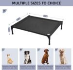 pettycare Elevated Outdoor Dog Bed - Dog Cots for Medium Pet, Heavy Duty Raised Cot Waterproof, Cooling Pets Bed with Washable Durable Teslin Mesh and Non Slip Feet, 32 Inches, Black - Image 3