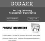 Size 40/10/7F/5F/4F Detachable Pet Dog Grooming Clipper Ceramic Blades Set,Compatible with Andis,Oster A5,Wahl KM10 Series Clippers,Cut Length 1/100"(0.25mm) to 3/8"(9.5mm),5 Pack - Image 3