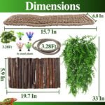 HERCOCCI Bearded Dragon Tank Accessories, Large Reptile Bridge Hammock Flexible - Jungle Climbing Vines and Leaves with Suction Cups Habitat Décor for Hiding& Climbing Snake Gecko Lizard Chameleon - Image 3