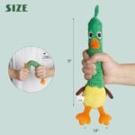 Nocciola 2 in 1 Duck Dog Toy with a Large Rubber Squeaker - Tough Durable Stuffed Squeaky Crinkle Chew Toys for Aggressive Chewers, Medium and Large Breeds - Image 4